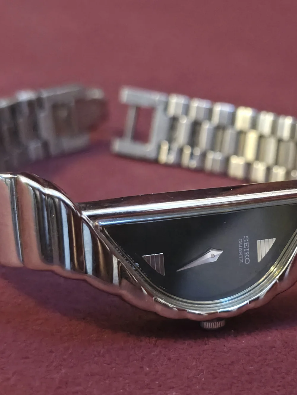 Seiko Silver-Tone Triangle Dial Quartz Watch - Silver